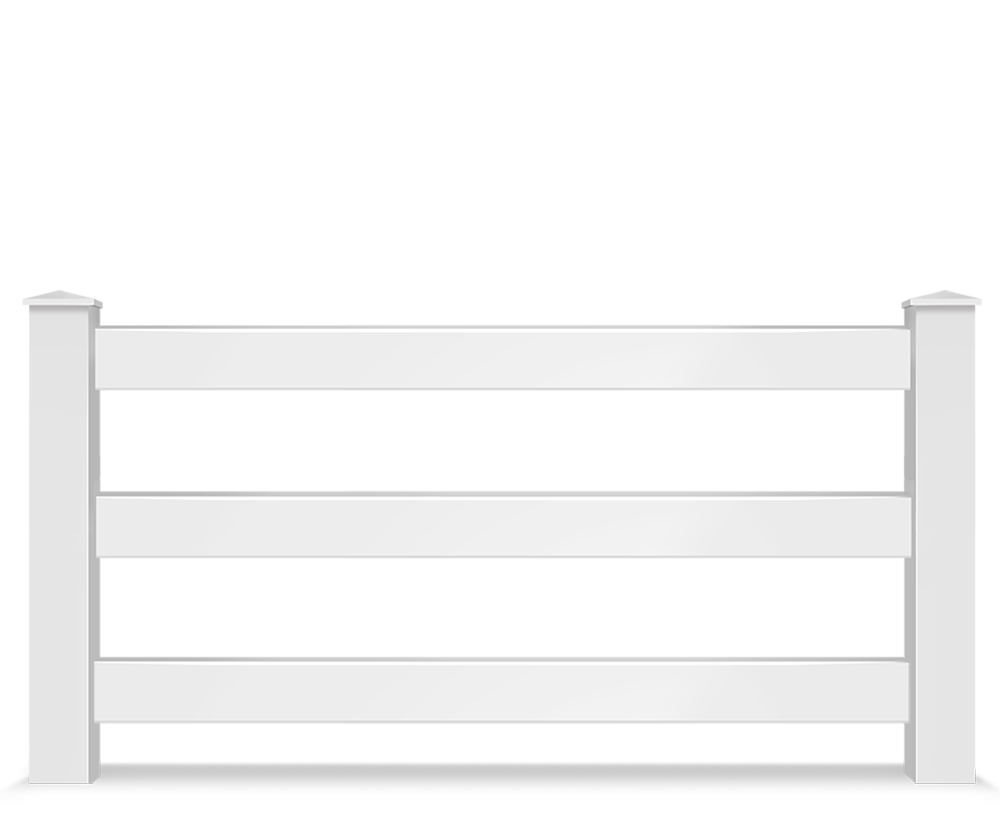 Vinyl split rail farm fence